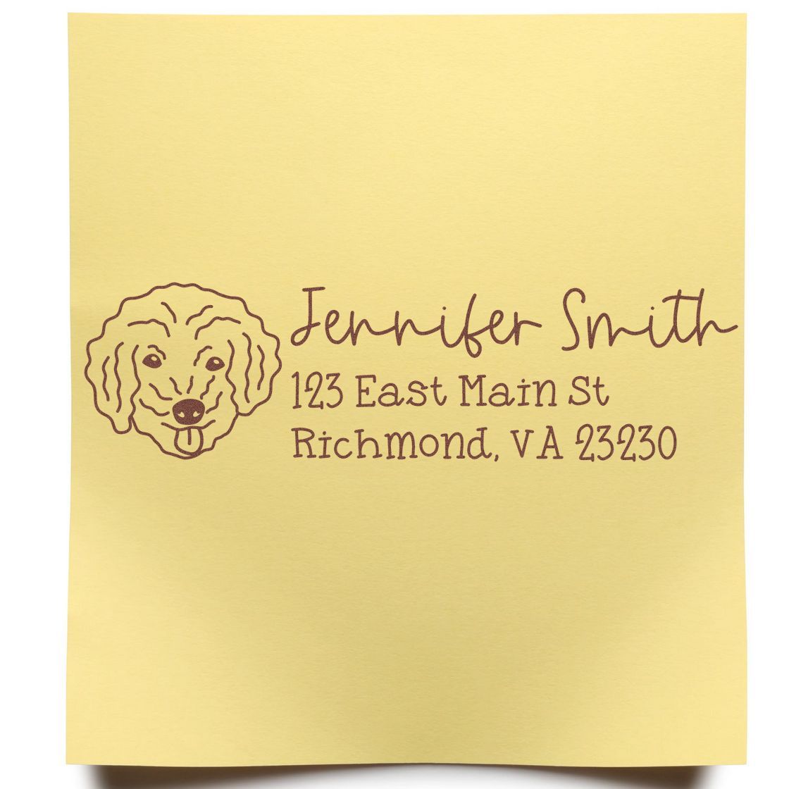 Wood Handle Bichon Poo Dog Address Stamp Custom - Engineer Seal Stamps