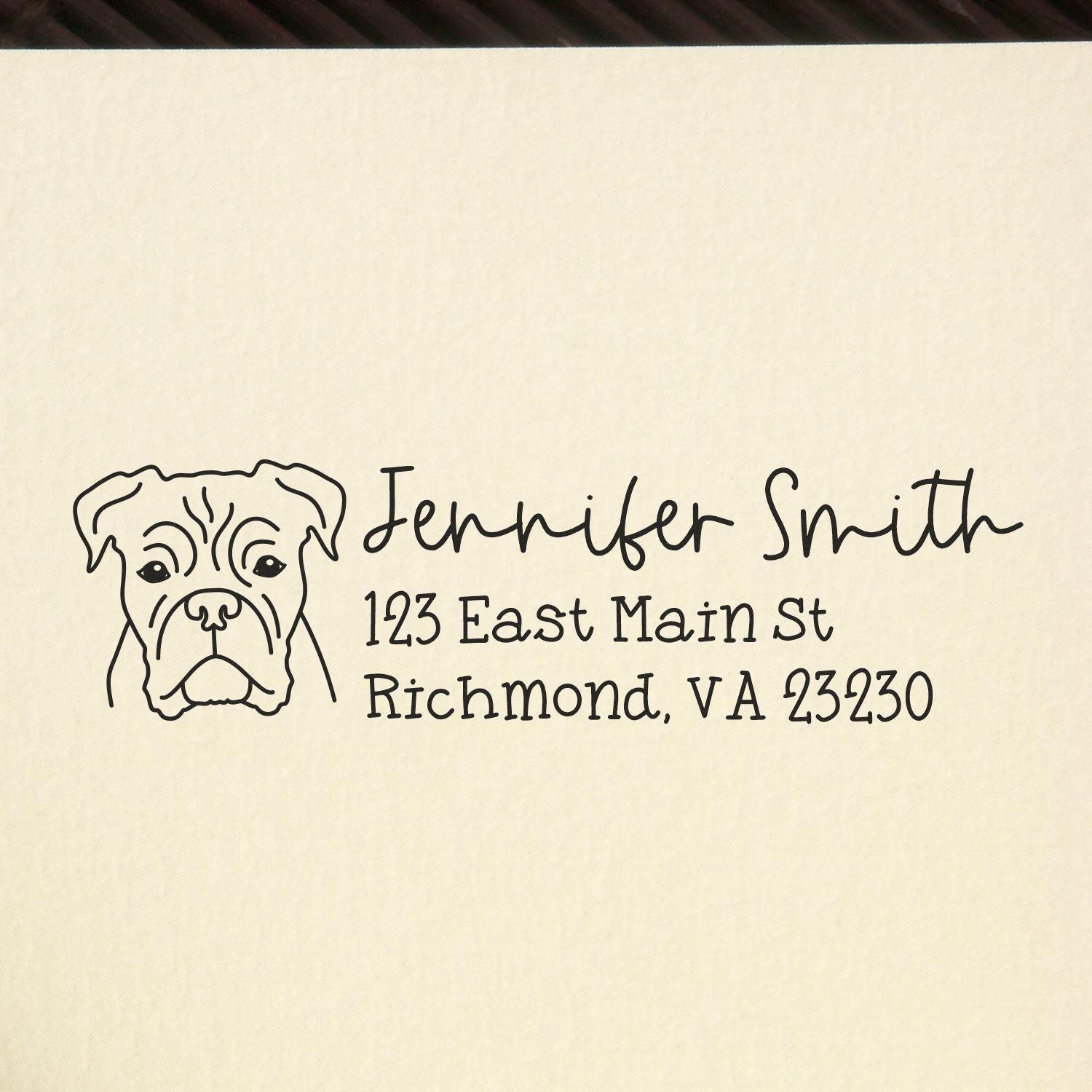 Boxer Dog Address Stamp Pre-Inked - Engineer Seal Stamps