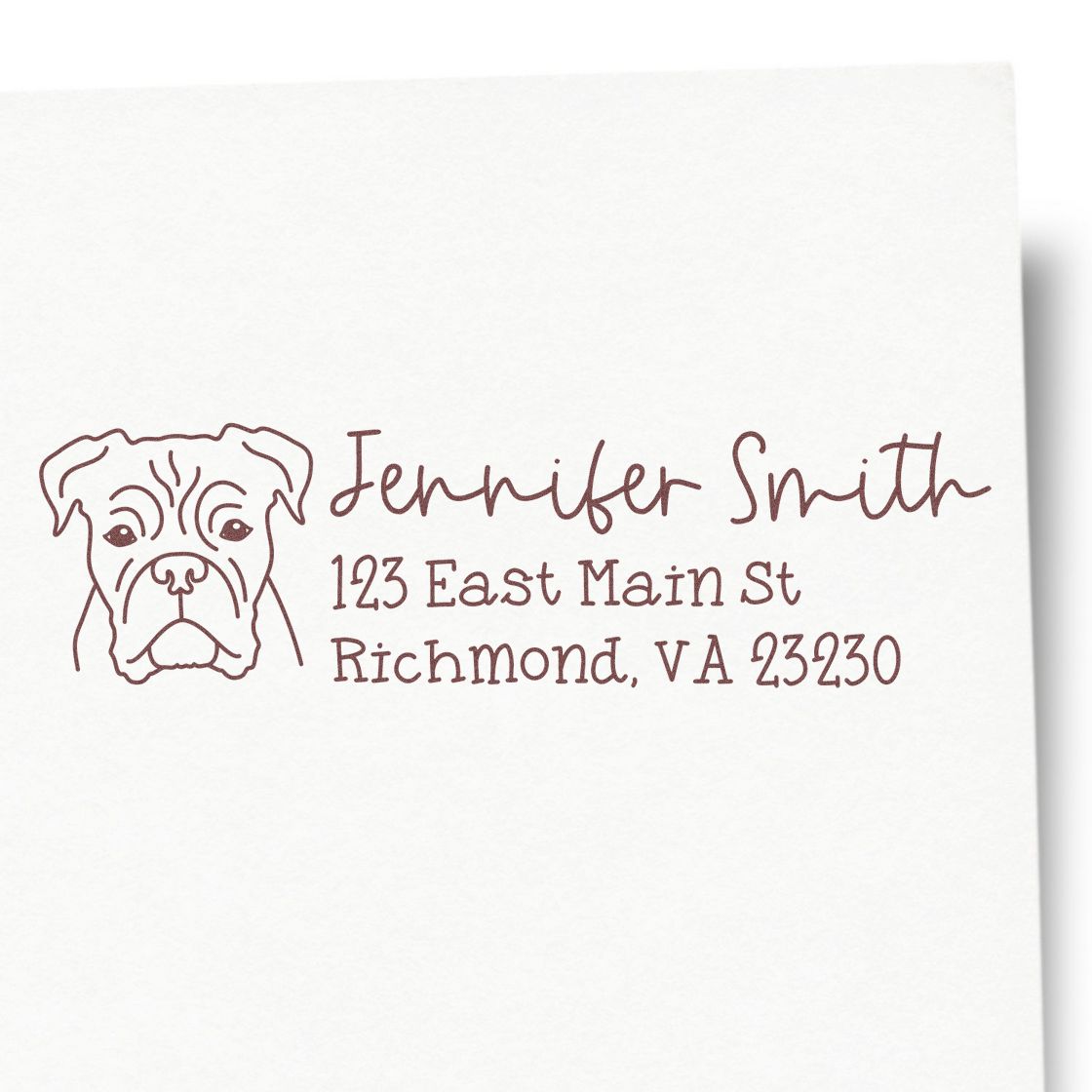 Boxer Dog Address Stamp Pre-Inked - Engineer Seal Stamps