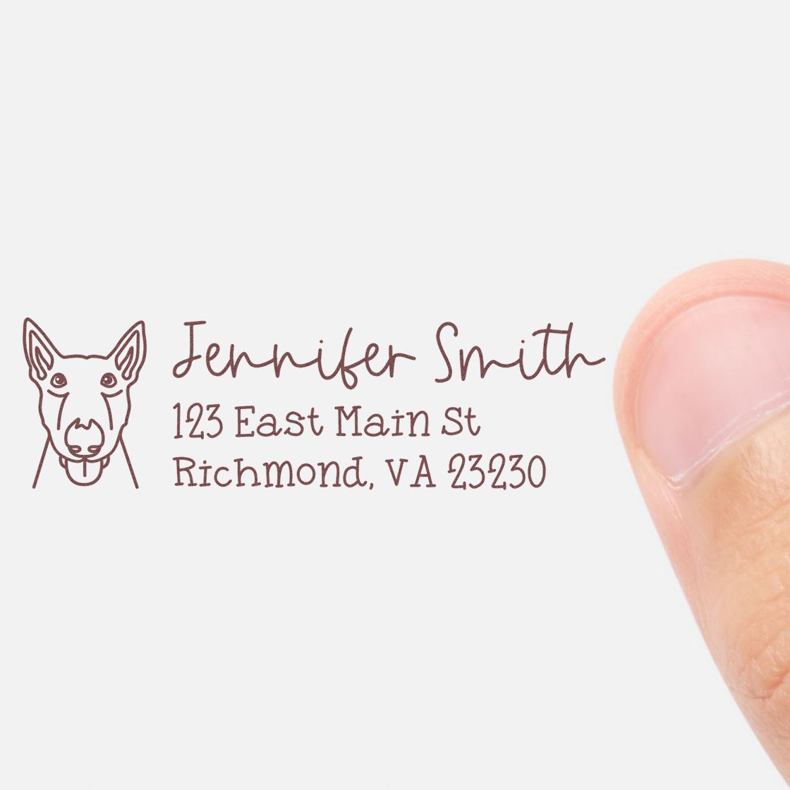 Bull Terrier Dog Address Stamp Pre-Inked - Engineer Seal Stamps