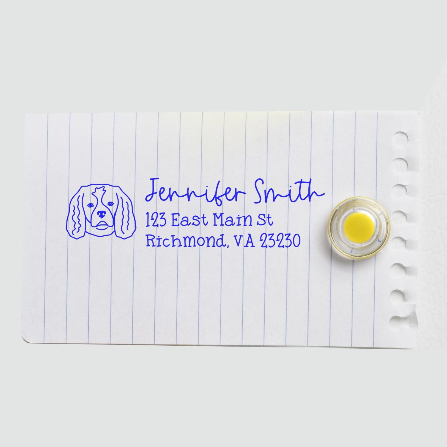Self-Inking Cavalier King Charles Dog Outline Return Address Stamp Personalized - Engineer Seal Stamps