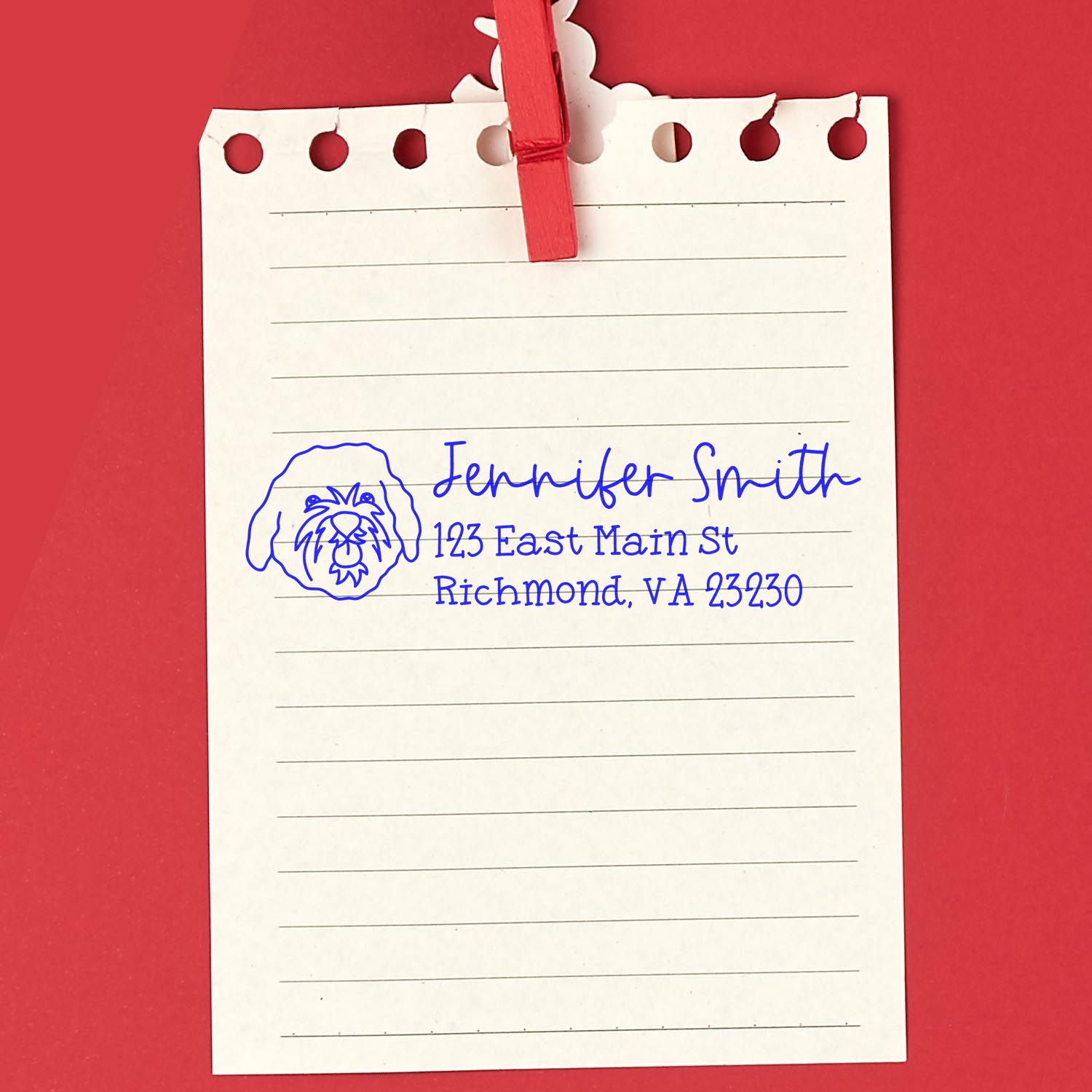 Cavapoo Dog Address Stamp Pre-Inked - Engineer Seal Stamps