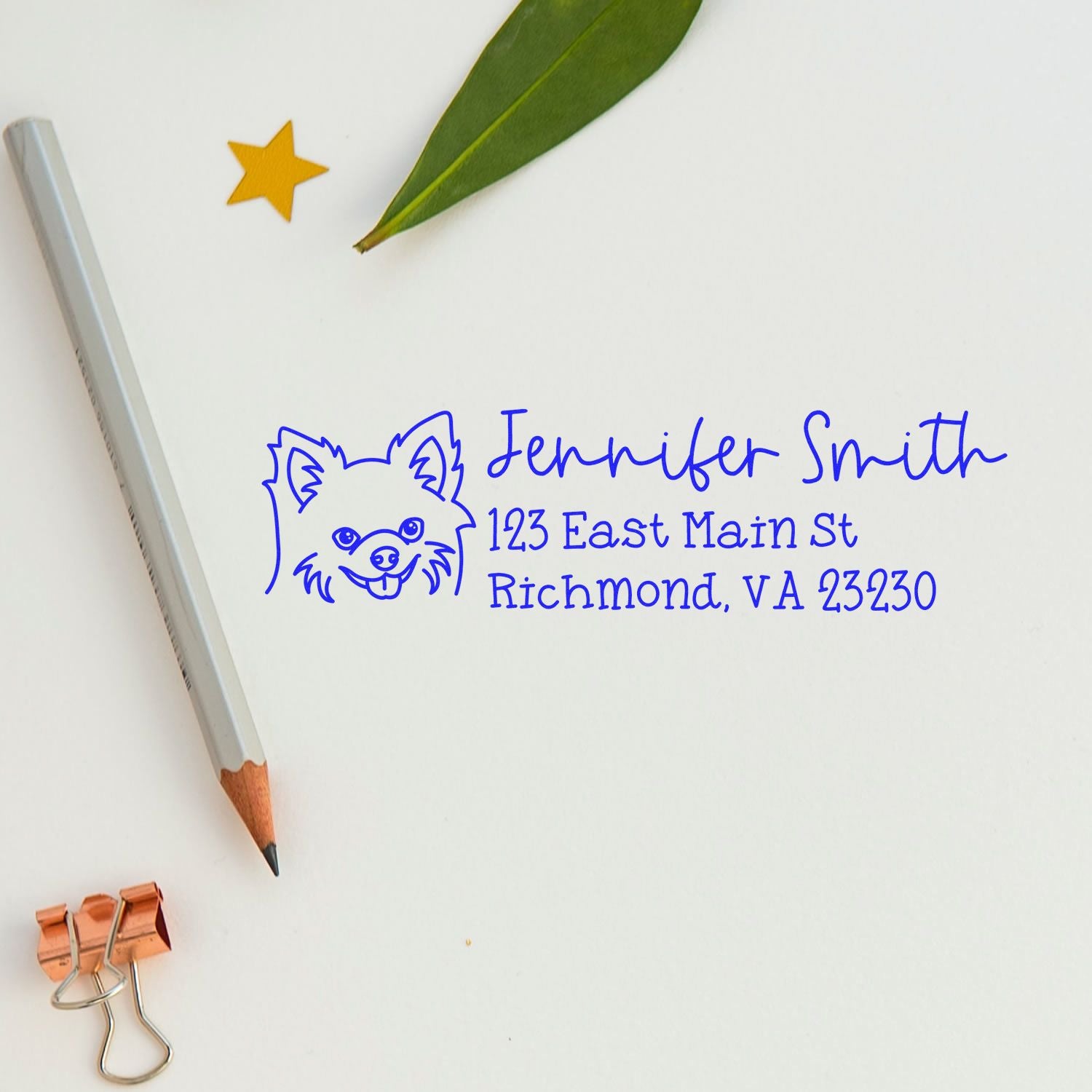 Self-Inking Chihuahua Dog Outline Return Address Stamp Personalized - Engineer Seal Stamps