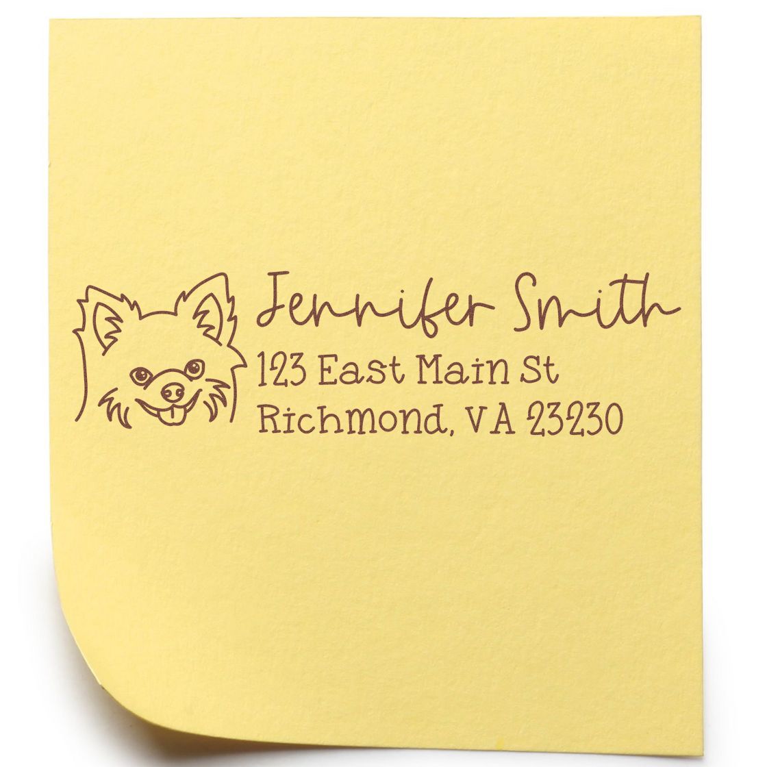 Self-Inking Chihuahua Dog Outline Return Address Stamp Personalized - Engineer Seal Stamps