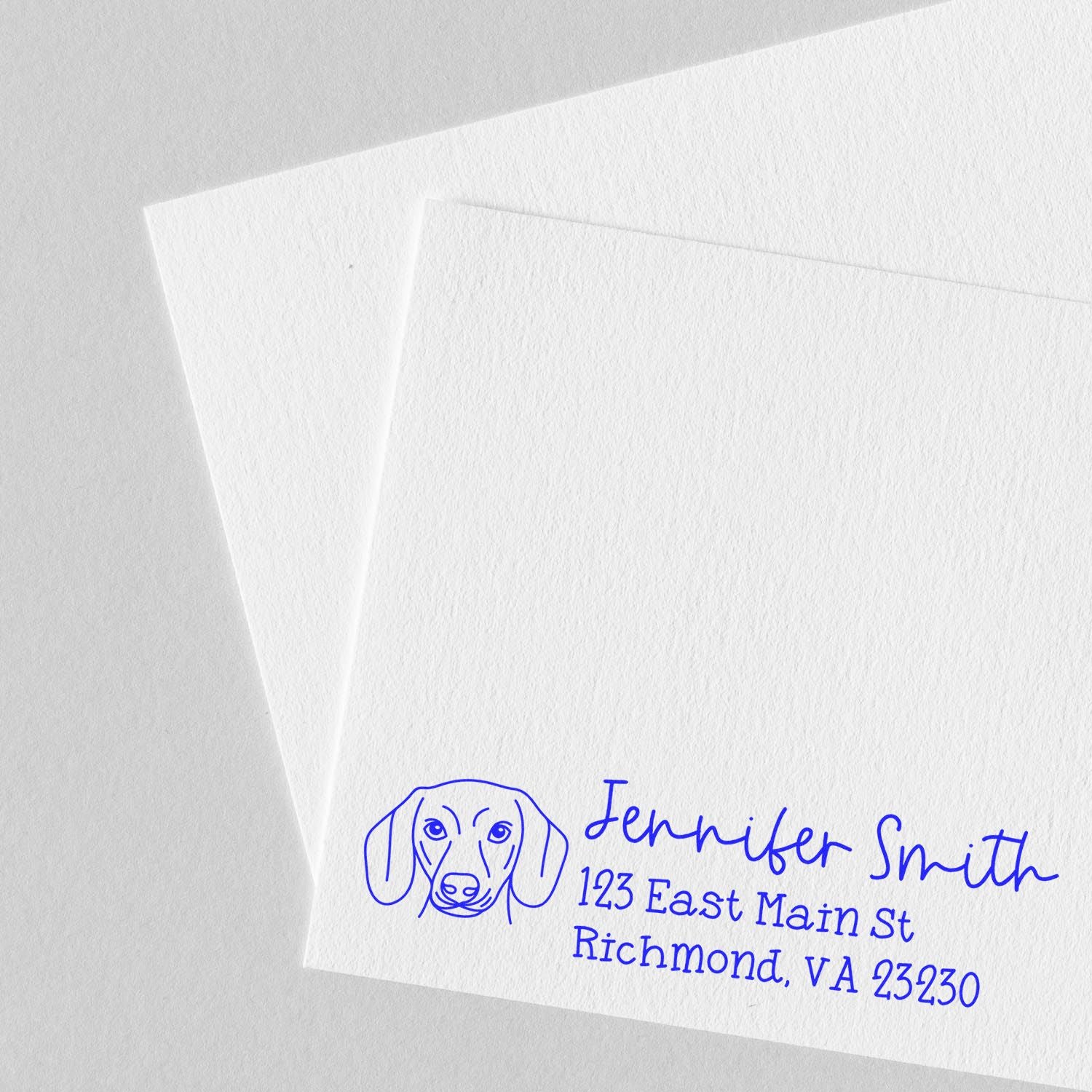 Self-Inking Dachshund Dog Outline Return Address Stamp Personalized - Engineer Seal Stamps