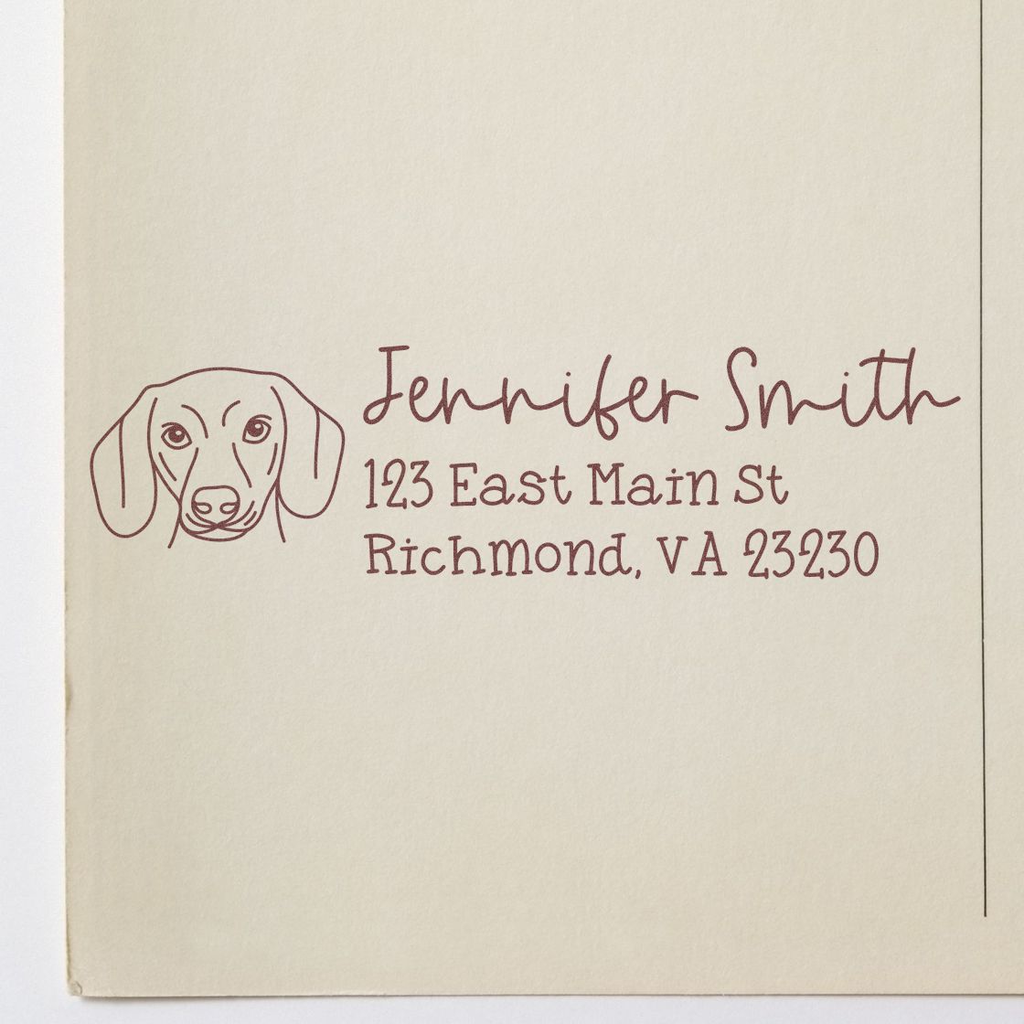 Slim Customized Address Stamp Dachshund Dog Outline - Engineer Seal Stamps