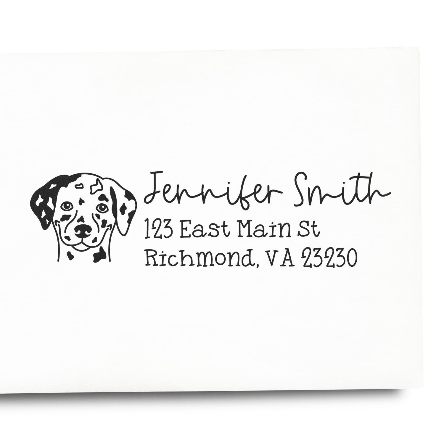 Wood Handle Dalmatian Dog Address Stamp Custom - Engineer Seal Stamps