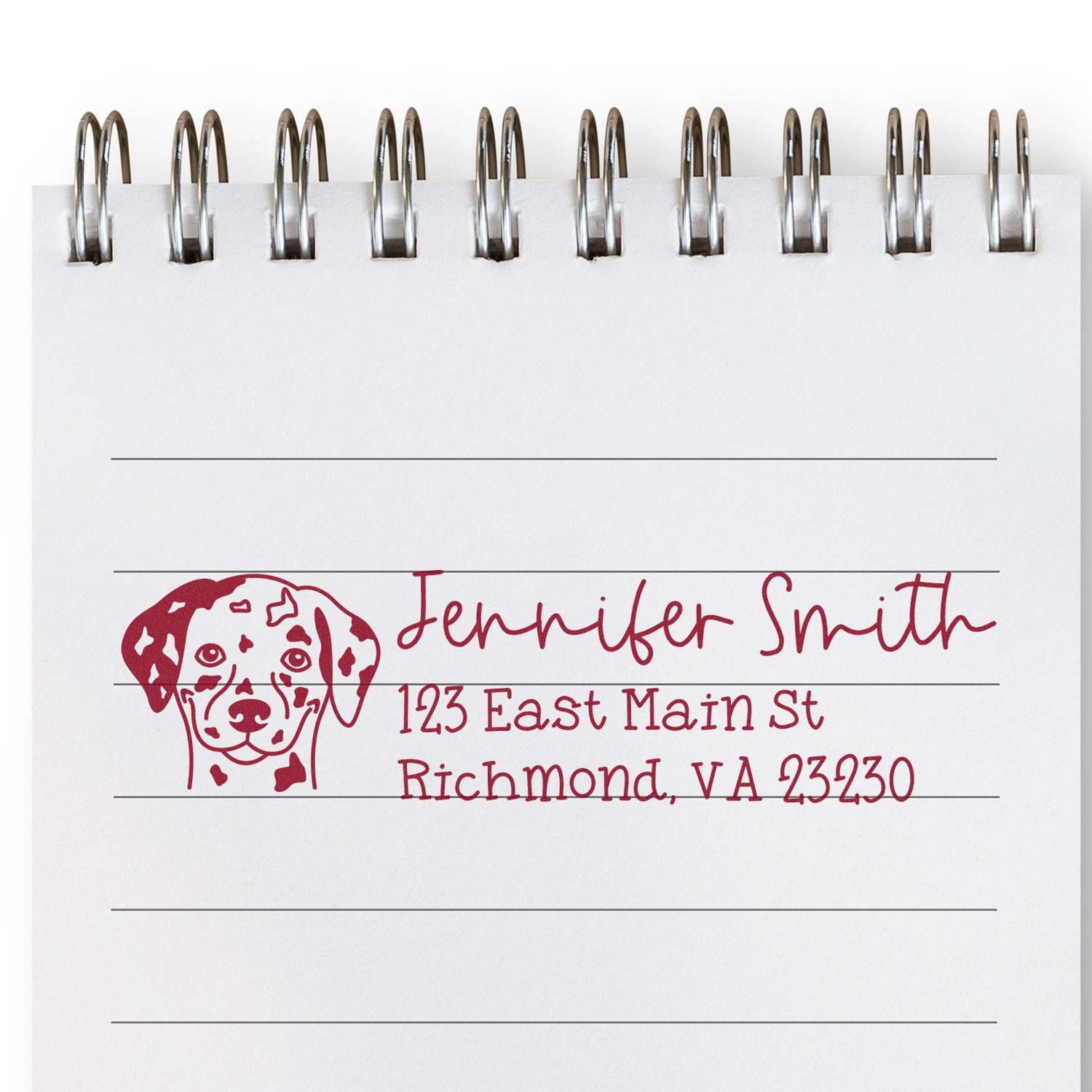 Wood Handle Dalmatian Dog Address Stamp Custom - Engineer Seal Stamps