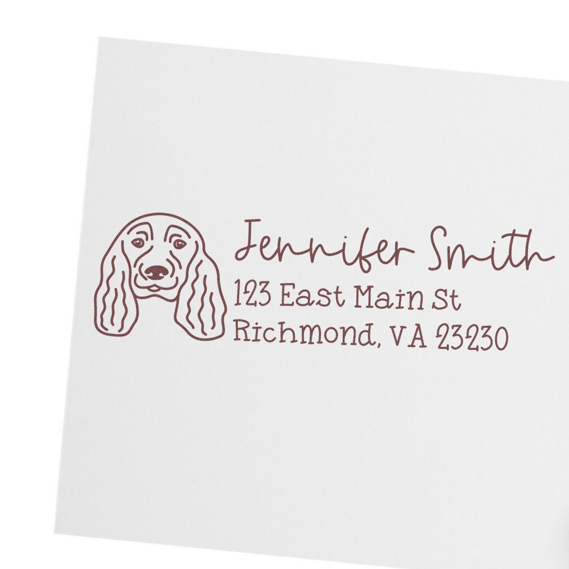 English Cocker Spaniel Dog Address Stamp Pre-Inked - Engineer Seal Stamps