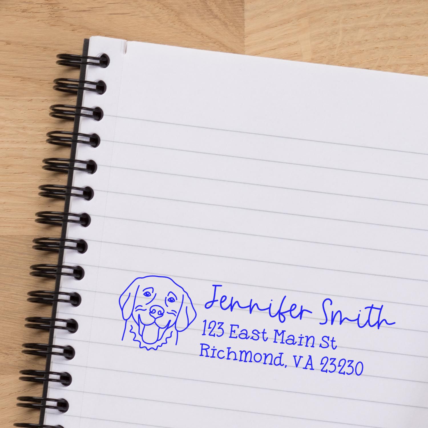 Self-Inking Golden Retriever Dog Outline Return Address Stamp Personalized - Engineer Seal Stamps