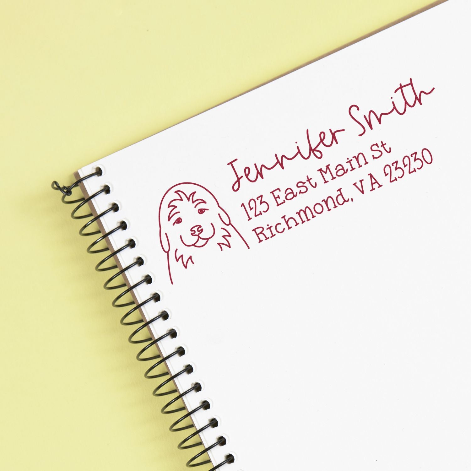 Self-Inking Golden Retriever Puppy Dog Outline Return Address Stamp Personalized - Engineer Seal Stamps