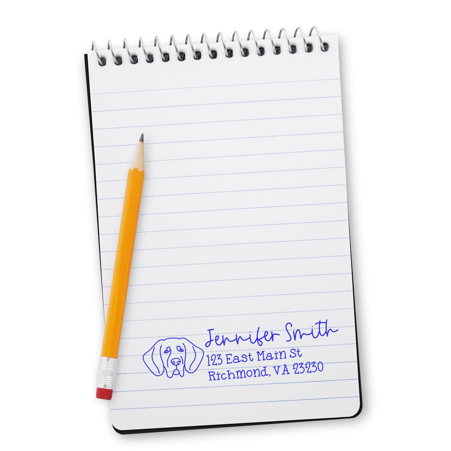 Self-Inking Great Dane Ears Up Dog Outline Return Address Stamp Personalized - Engineer Seal Stamps