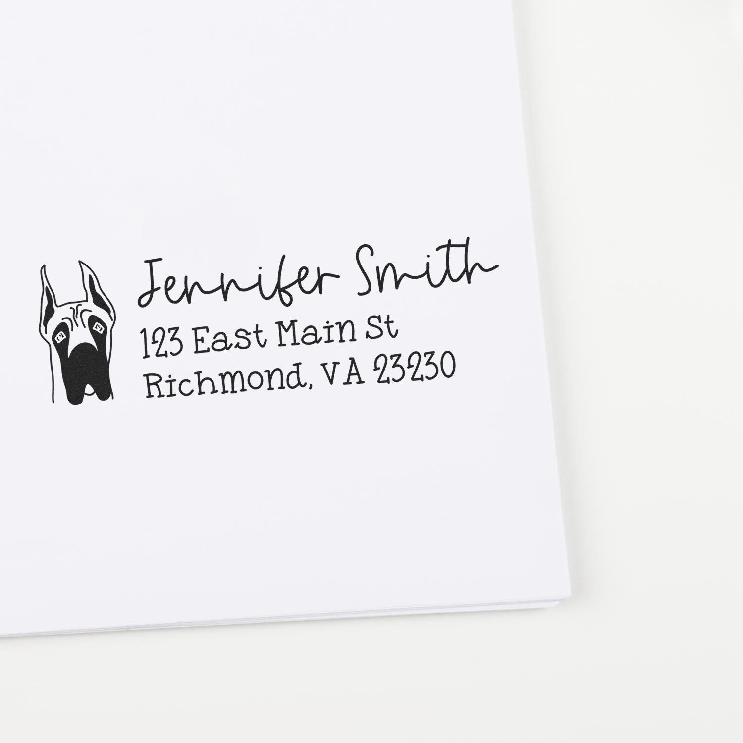 Wood Handle Great Dane Dog Address Stamp Custom - Engineer Seal Stamps
