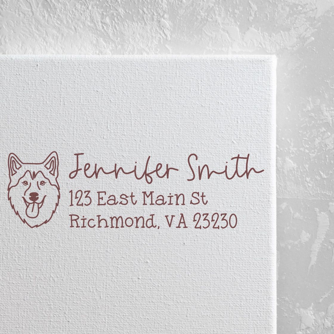 Husky Dog Address Stamp Pre-Inked - Engineer Seal Stamps