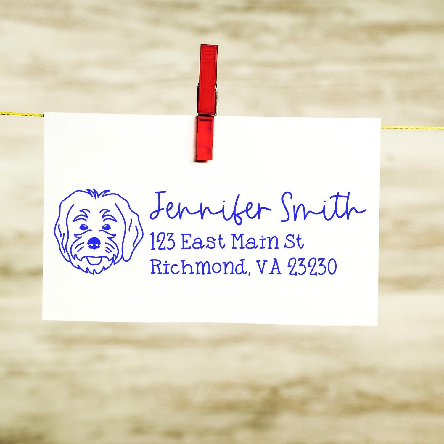 Self-Inking Labradoodle Dog Outline Return Address Stamp Personalized - Engineer Seal Stamps
