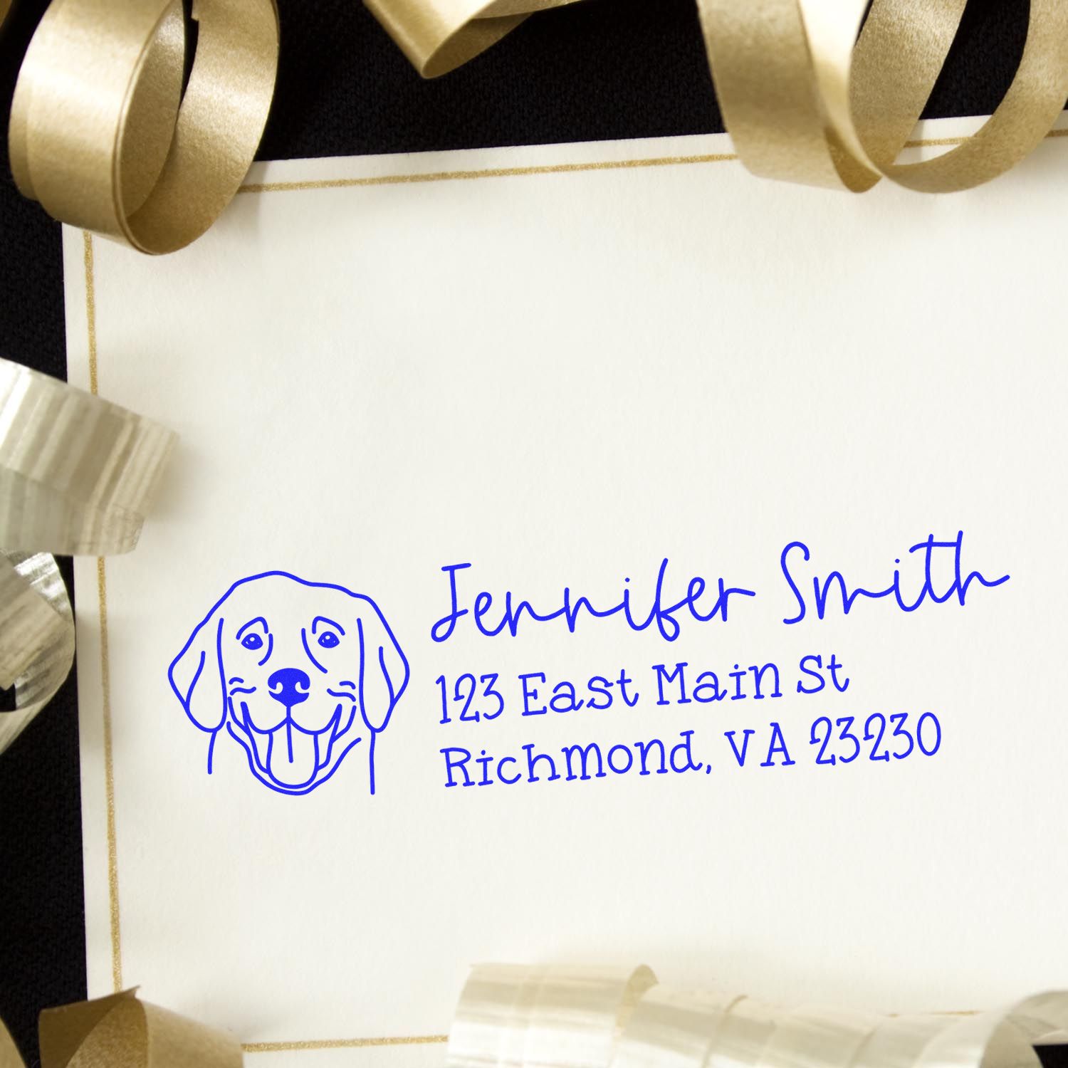 Self-Inking Labrador Dog Outline Return Address Stamp Personalized - Engineer Seal Stamps