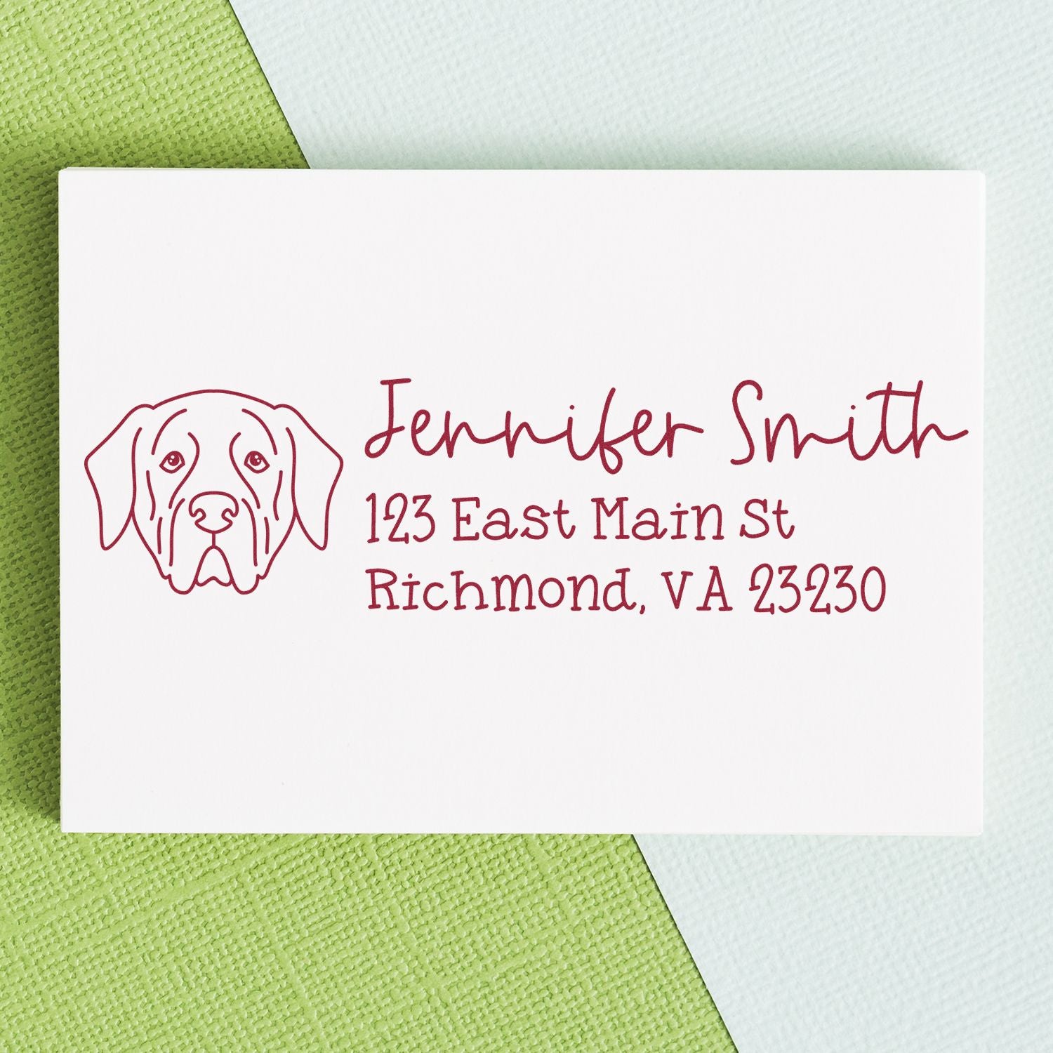 Wood Handle Mastiff Dog Address Stamp Custom - Engineer Seal Stamps