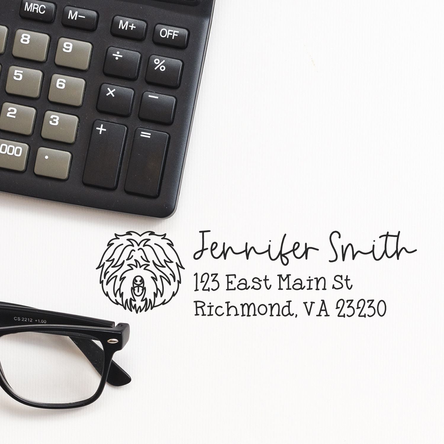 Old English Sheepdog Dog Address Stamp Pre-Inked - Engineer Seal Stamps