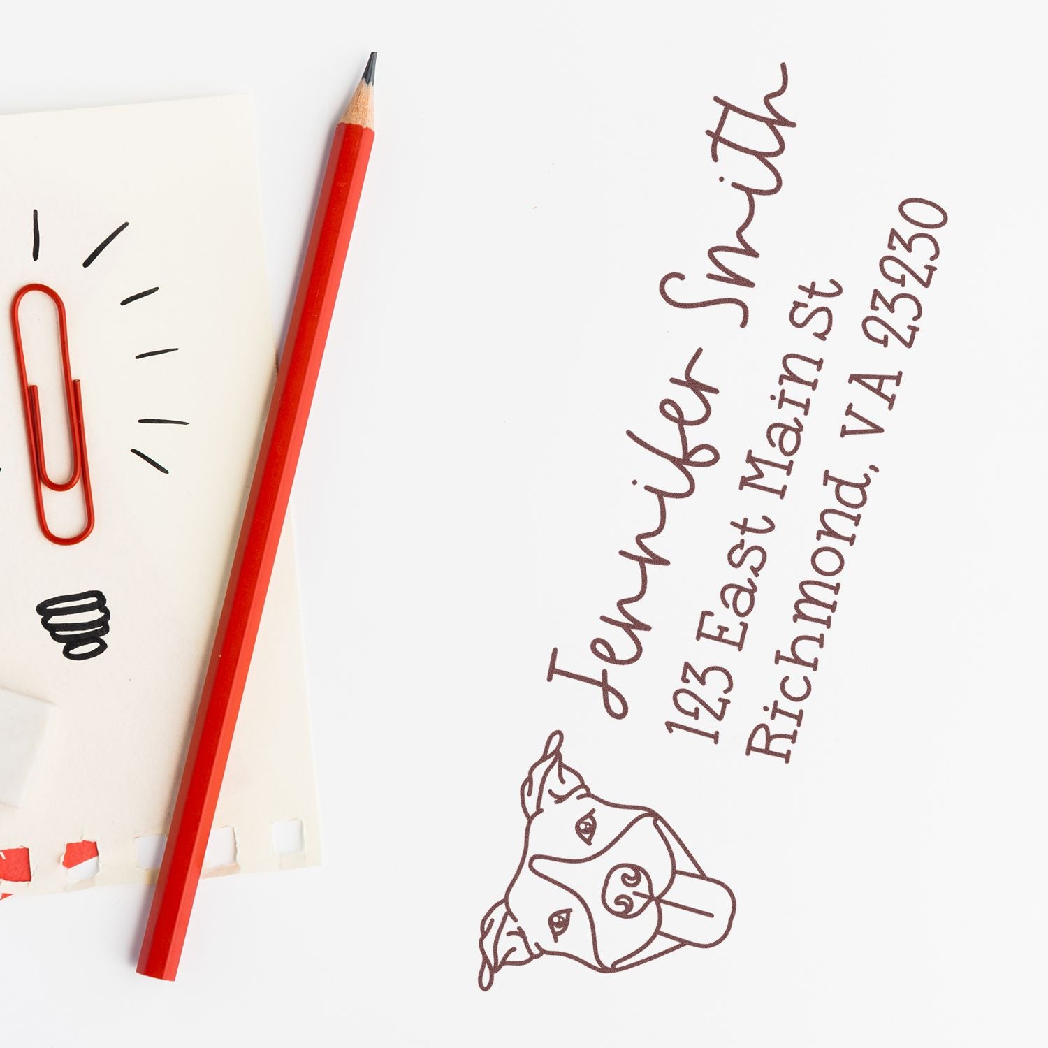 Pitbull Dog Address Stamp Pre-Inked - Engineer Seal Stamps