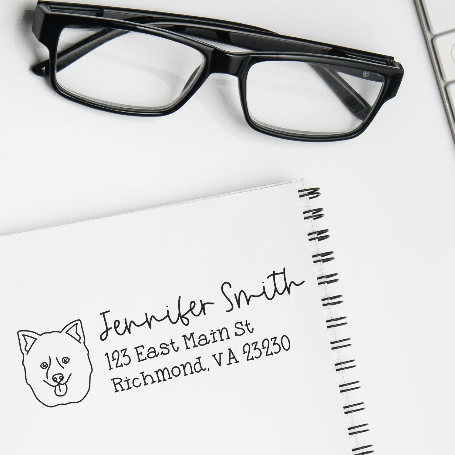 Wood Handle Poodle Dog Address Stamp Custom - Engineer Seal Stamps