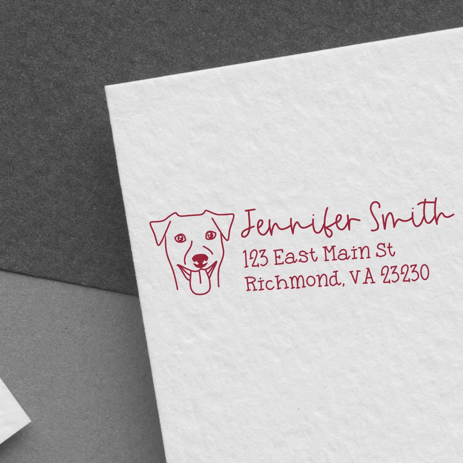 Slim Customized Address Stamp Rhodesian Ridgeback Dog Outline - Engineer Seal Stamps