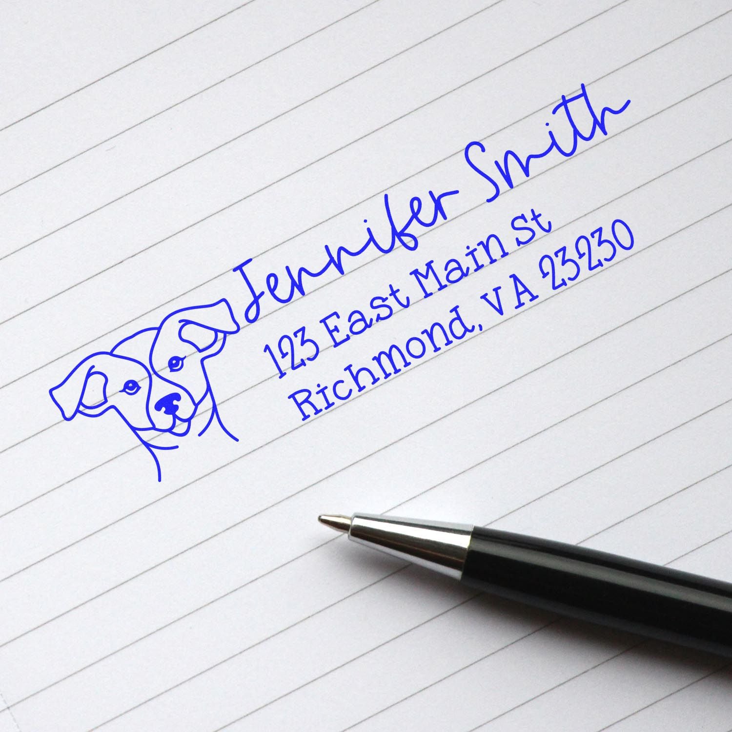 Russell Dog Address Stamp Pre-Inked - Engineer Seal Stamps