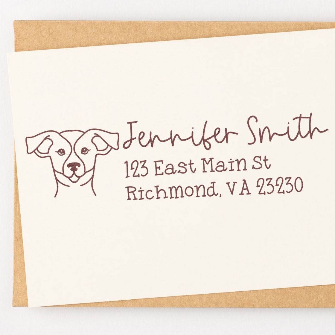 Slim Customized Address Stamp Russell Dog Outline - Engineer Seal Stamps