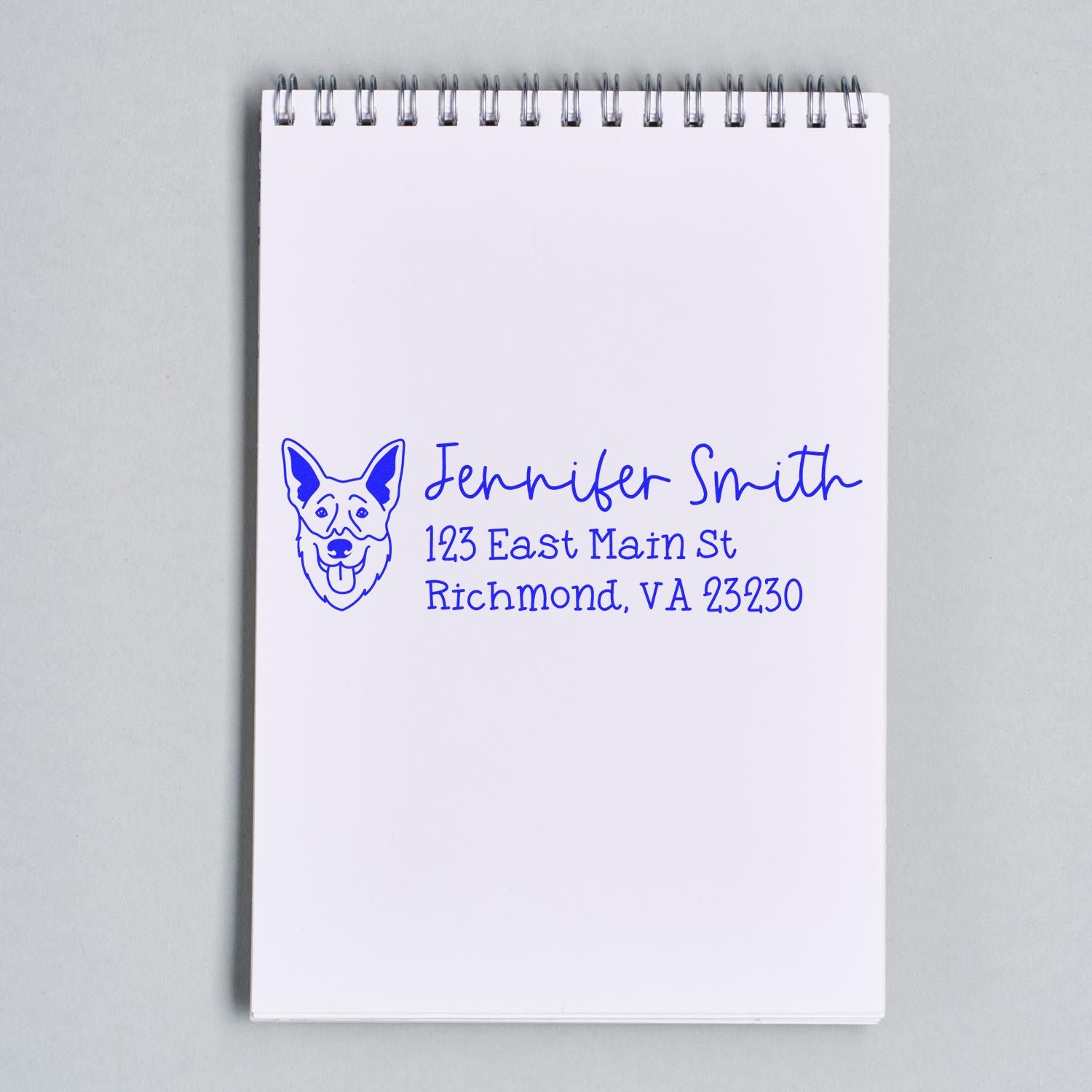 Self-Inking Shepsky Dog Outline Return Address Stamp Personalized - Engineer Seal Stamps