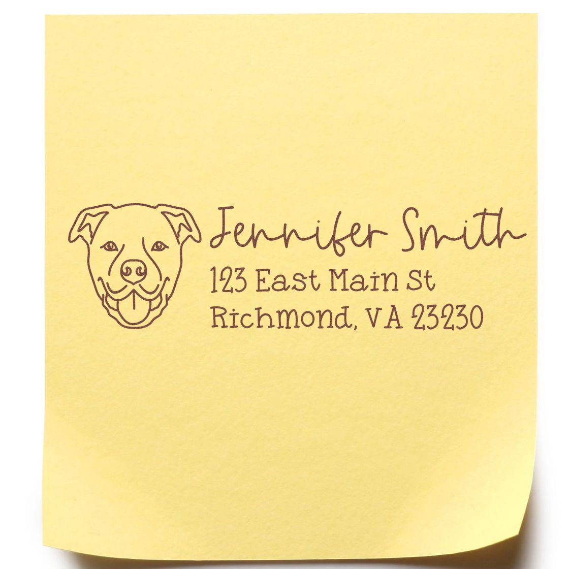 Wood Handle Staffordshire Bull Terrier Dog Address Stamp Custom - Engineer Seal Stamps