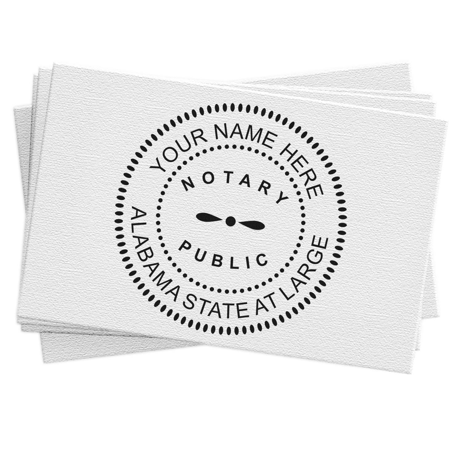 Alabama Notary Stamp and Seal Bundle with Notary Desk Seal and Round Wood Notary Stamp