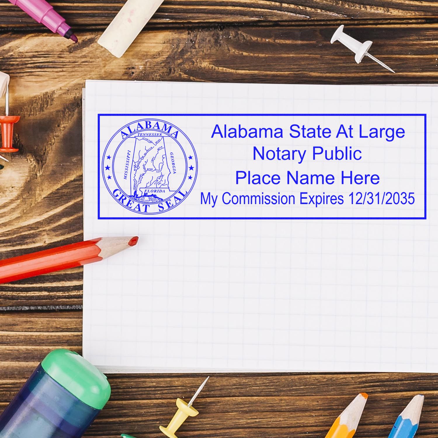 MaxLight Pre-Inked Notary Stamp Package for Alabama - Engineer Seal Stamps