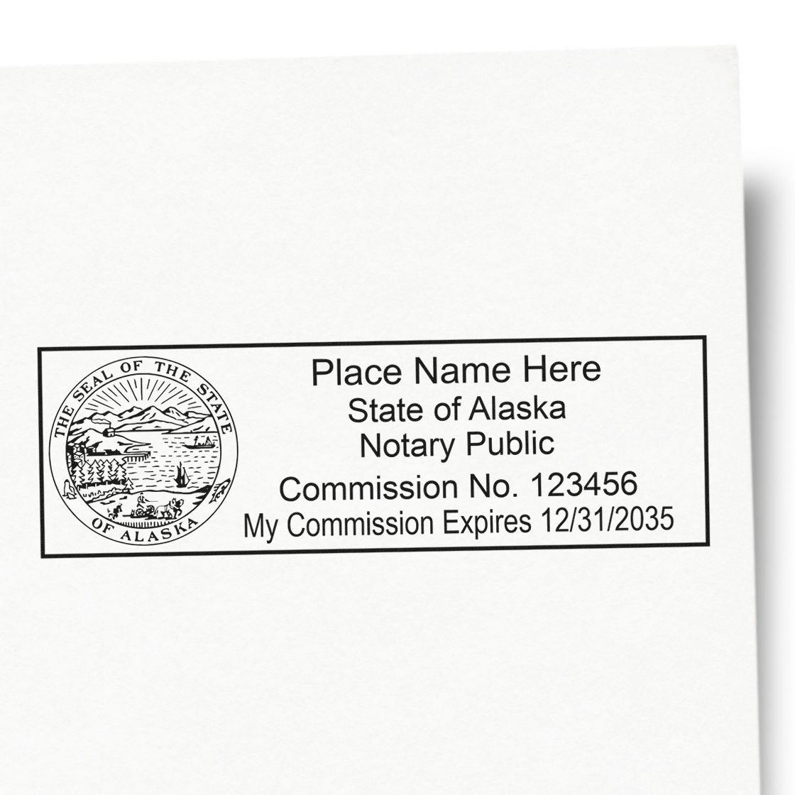 Rectangular Self Inking Alaska Notary Stamp and Alaska Notary Soft Seal