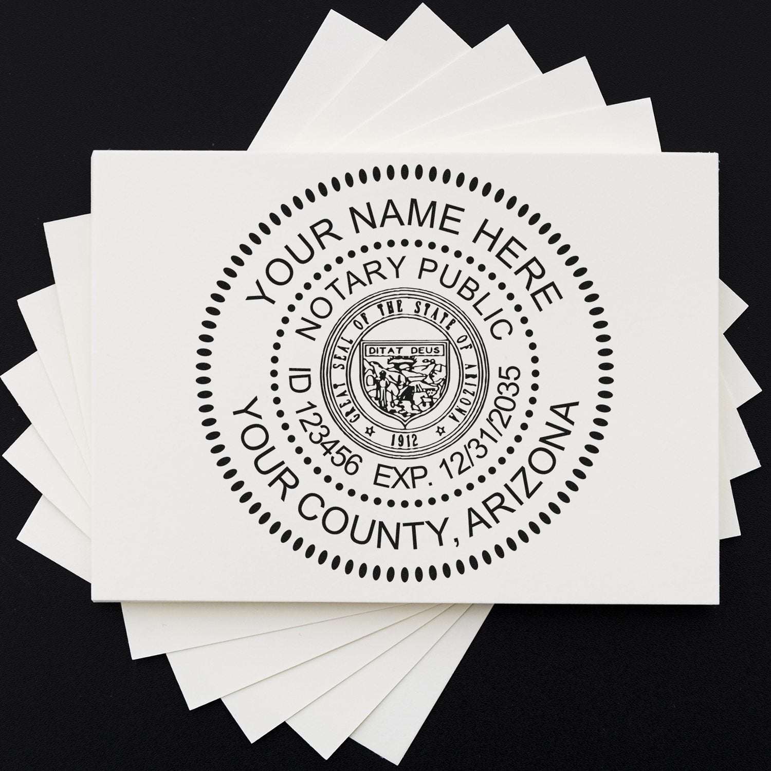 Arizona Notary Stamp and Seal Bundle with Notary Desk Seal and Round Wood Notary Stamp - Engineer Seal Stamps