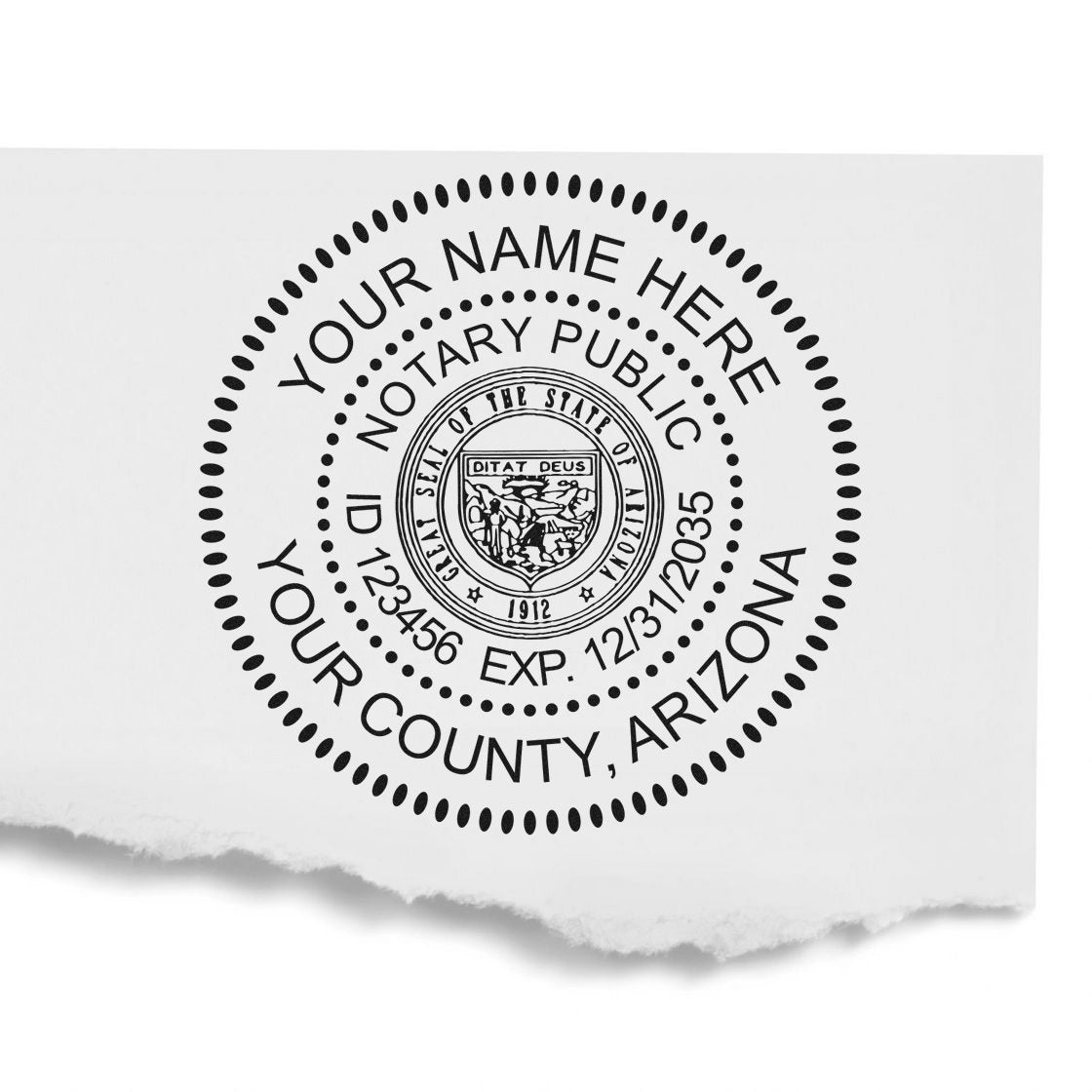 Arizona Round Notary Kit with Rubber Stamps - Engineer Seal Stamps