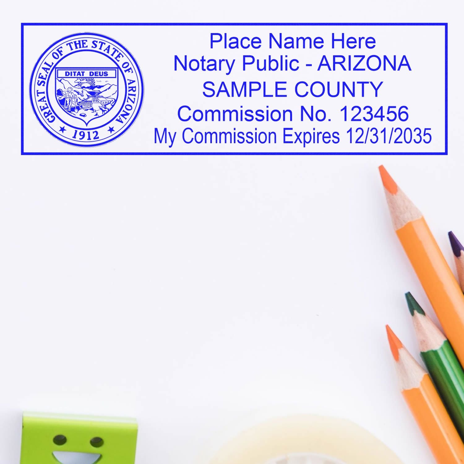 Rectangular Slim and Hybrid Seal Arizona Notary Supply Stamp and Seal Kit - Engineer Seal Stamps