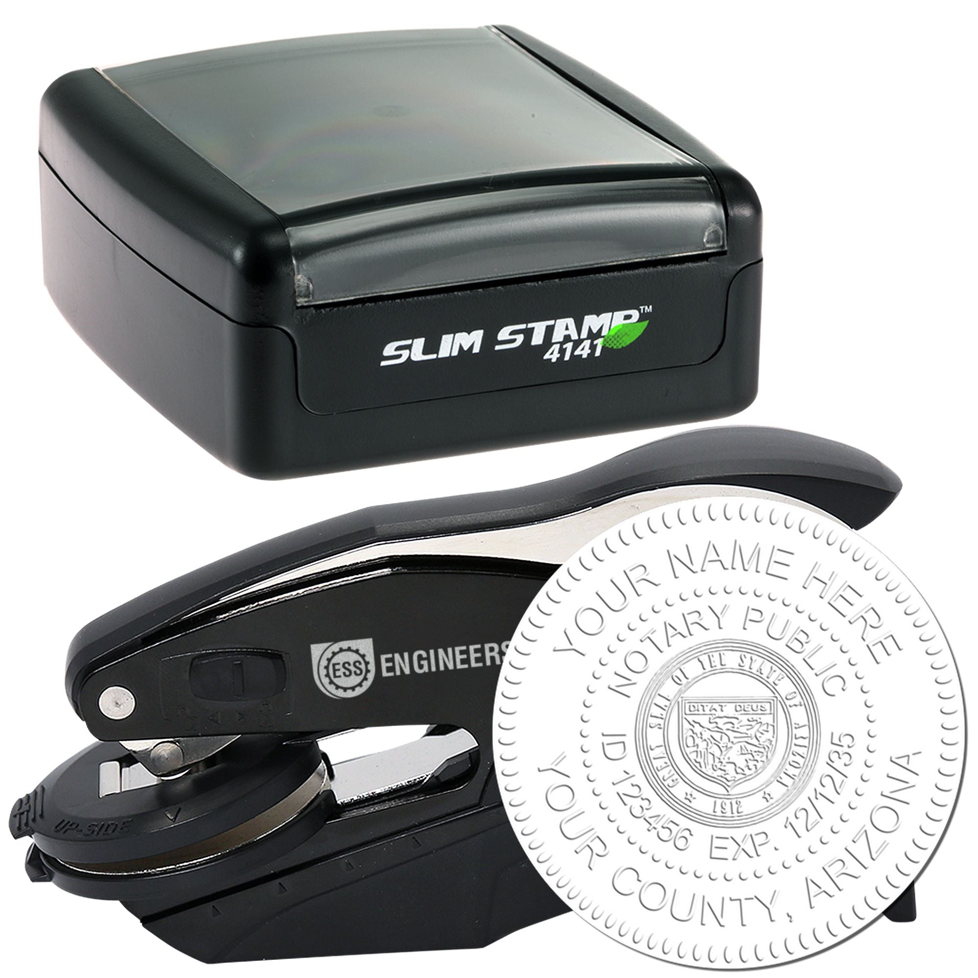 Portable AZ Notary Seal and Stamp Kit for Arizona Notary - Engineer Seal Stamps