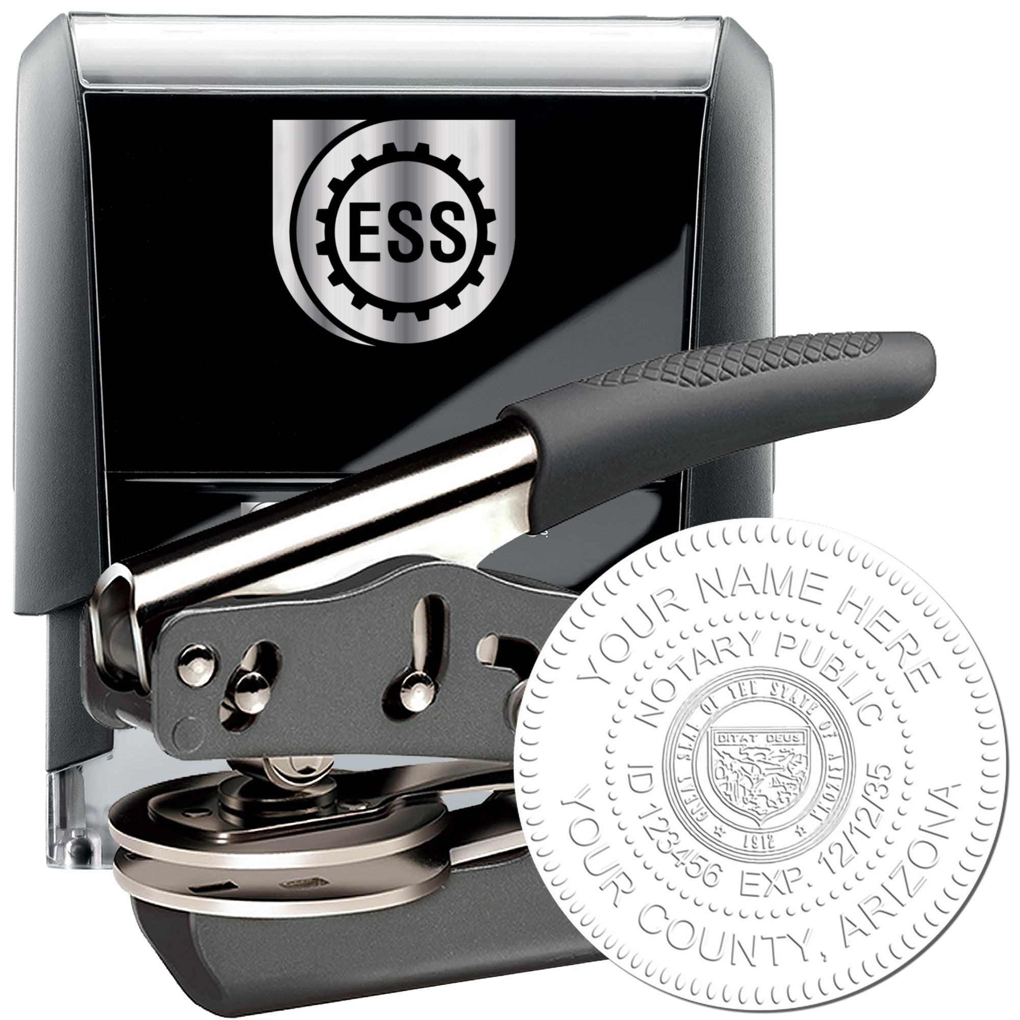 Rectangular Self Inking Arizona Notary Stamp and Arizona Notary Soft Seal - Engineer Seal Stamps