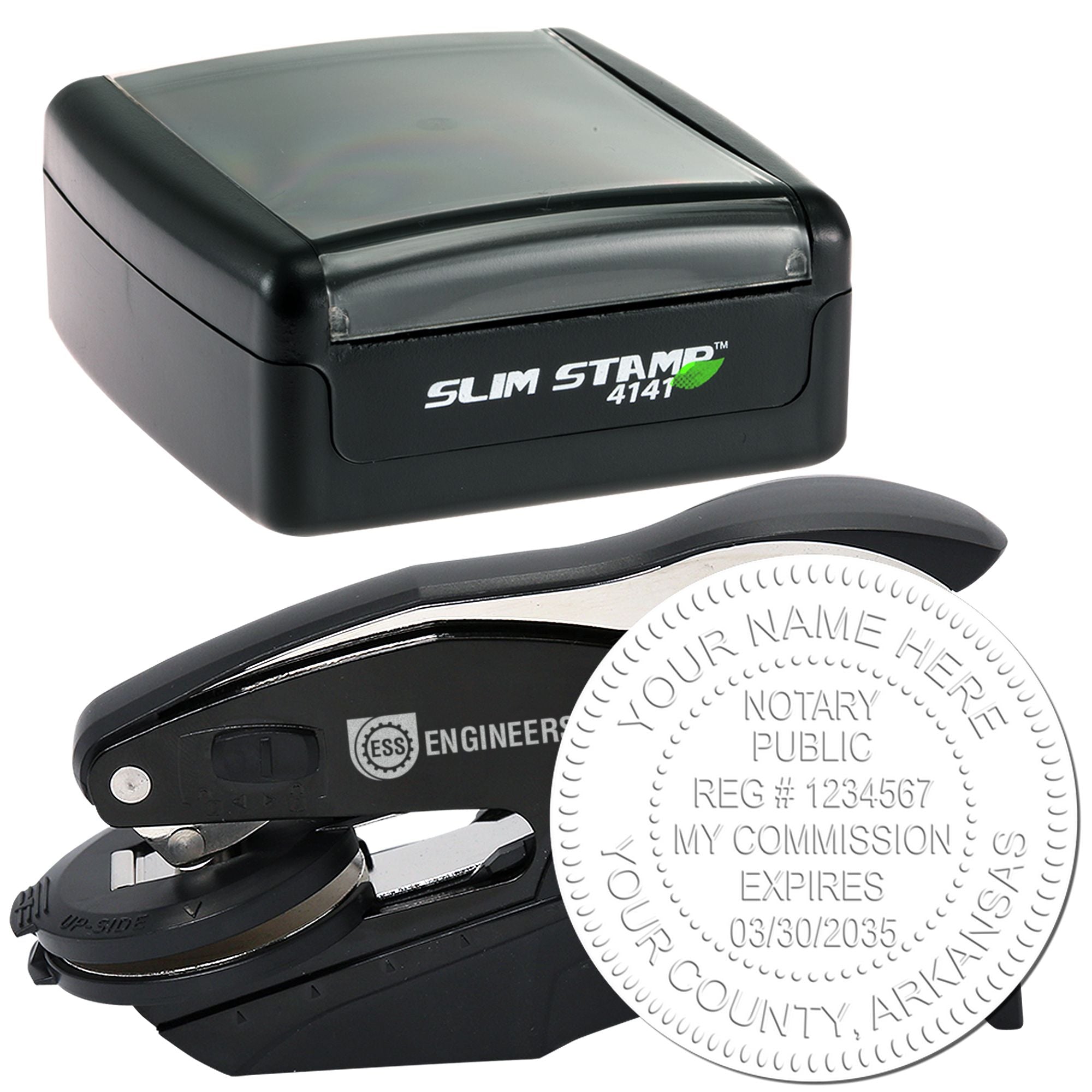 Portable AR Notary Seal and Stamp Kit for Arkansas Notary - Engineer Seal Stamps