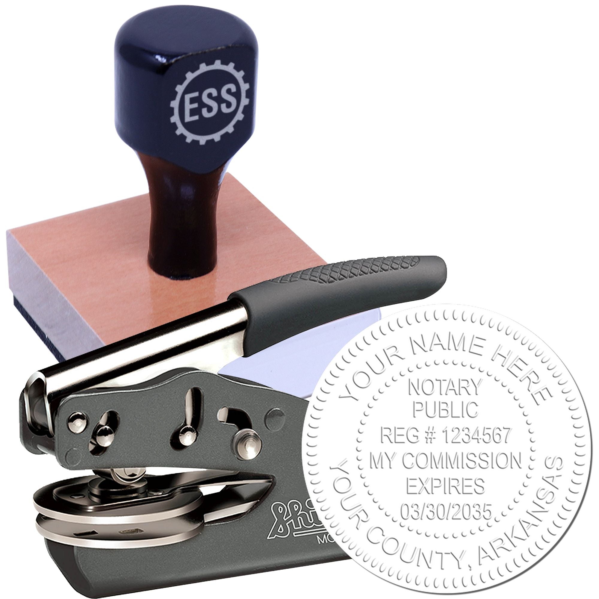 Arkansas Notary Supplies with Arkansas Notary Seal and Rubber Stamp Bundle Kit - Engineer Seal Stamps