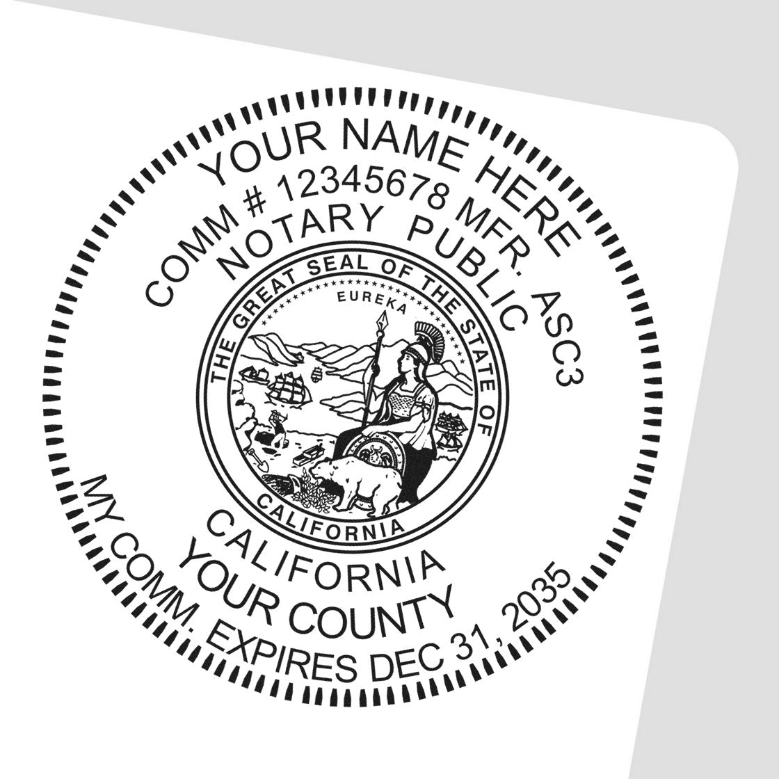 California Round Notary Kit with Rubber Stamps - Engineer Seal Stamps