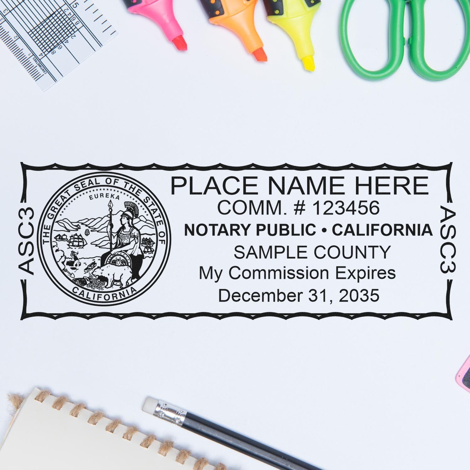 Rectangular Slim and Hybrid Seal California Notary Supply Stamp and Seal Kit - Engineer Seal Stamps