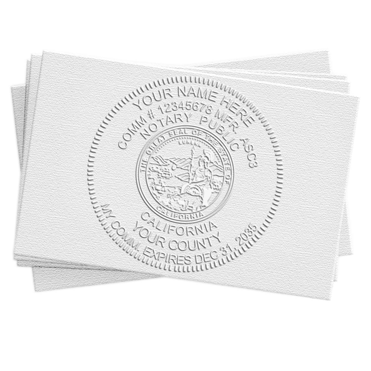 California Notary Stamp and Seal Bundle with Notary Desk Seal and Round Wood Notary Stamp - Engineer Seal Stamps