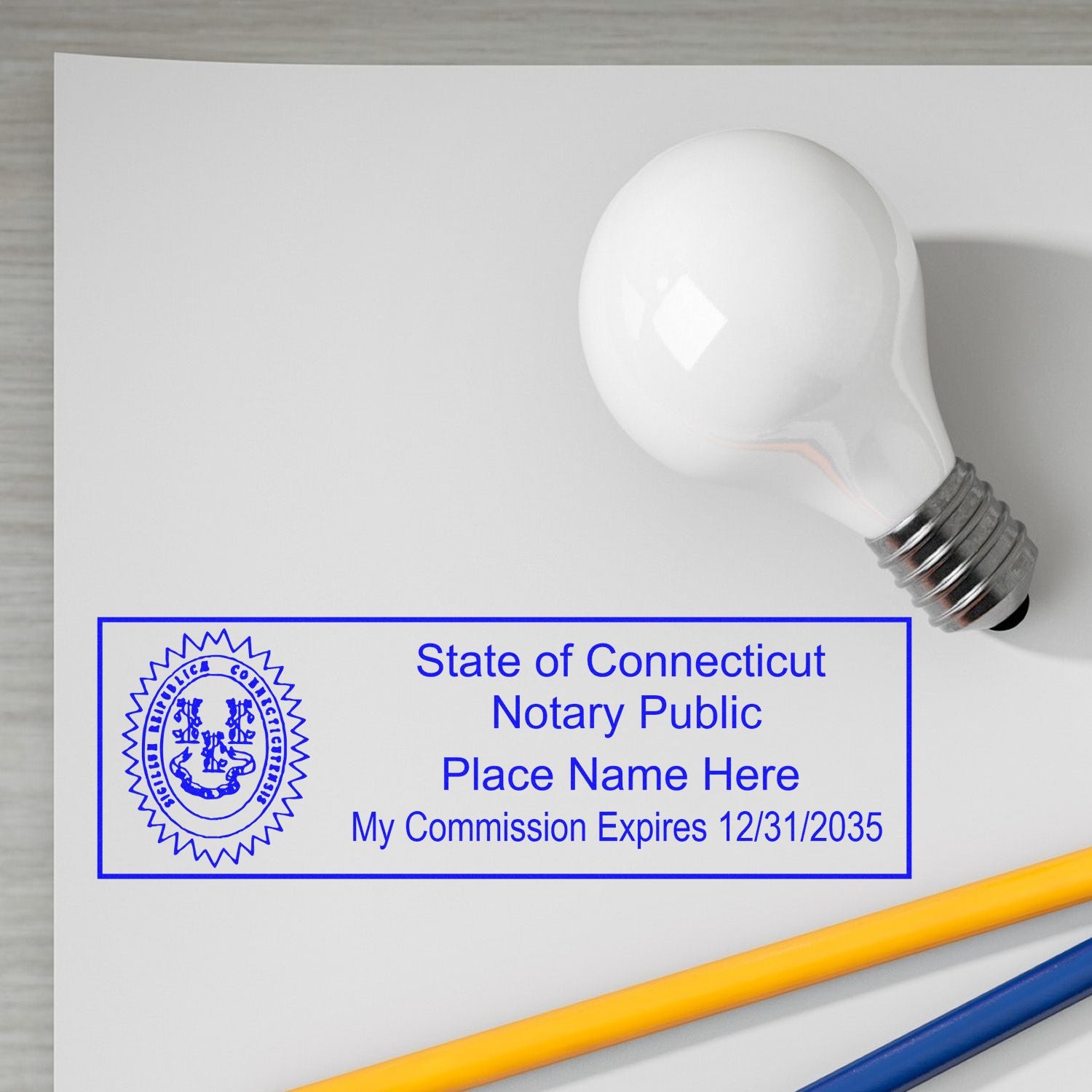 Soft Seal Connecticut Notary Embossing Seal with Rectangular MaxLight Rectangular MaxLight Notary Stamp Kit - Engineer Seal Stamps