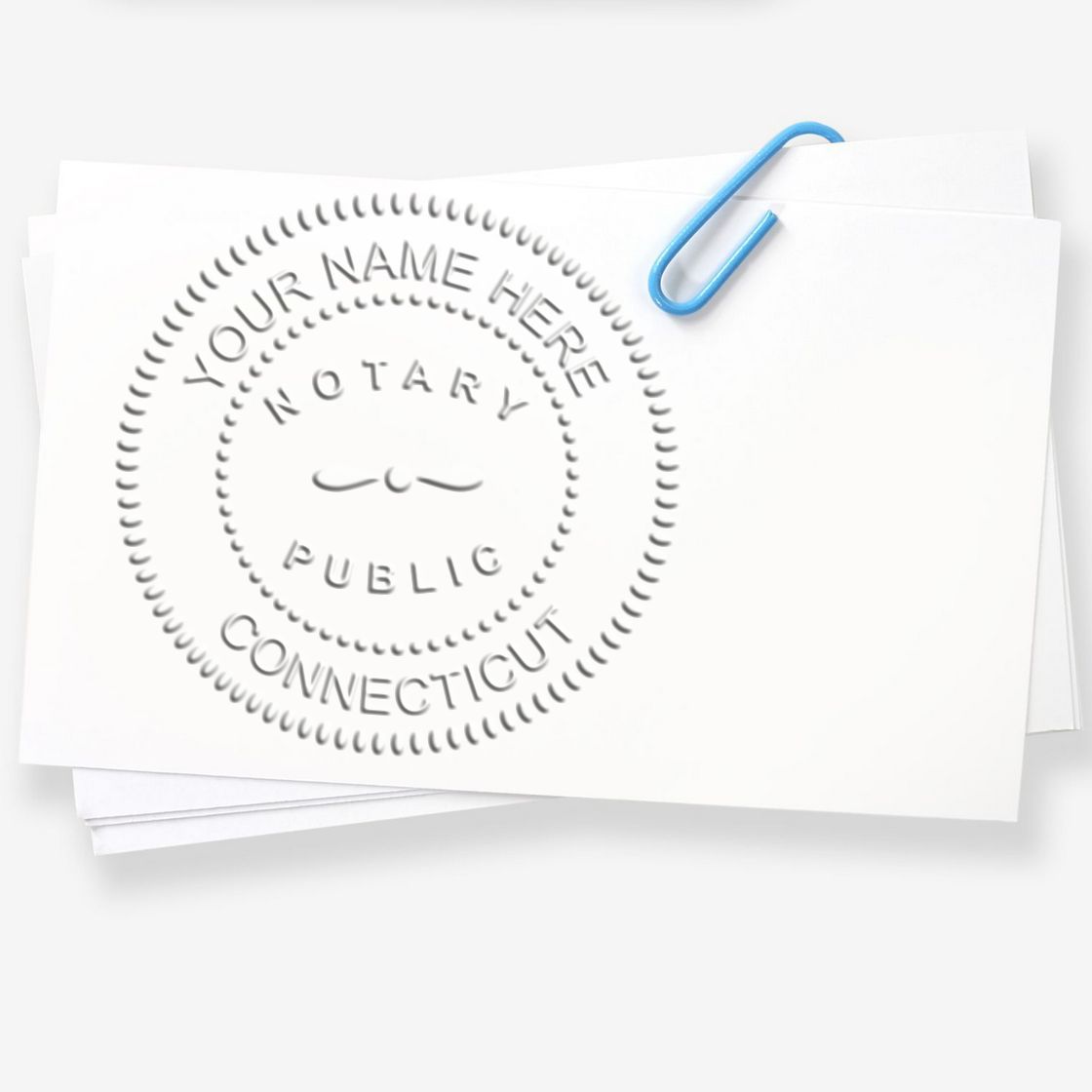Rectangular Self Inking Connecticut Notary Stamp and Hybrid Seal Embosser Kit - Engineer Seal Stamps