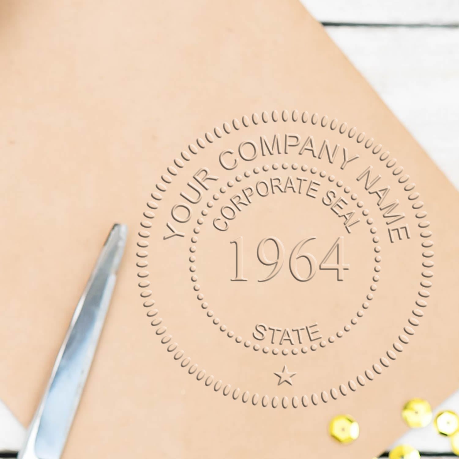 Long Reach Corpoate Seal with Year - Engineer Seal Stamps