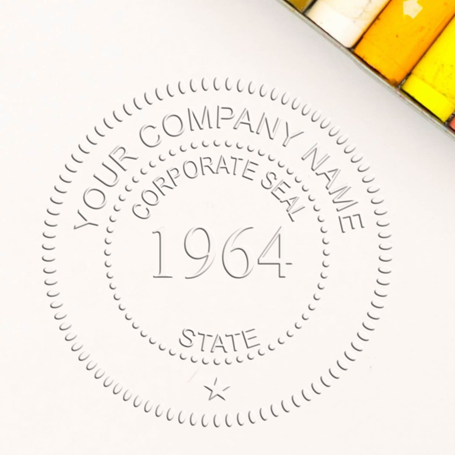 Extended Long Reach Corpoate Seal with Year - Engineer Seal Stamps