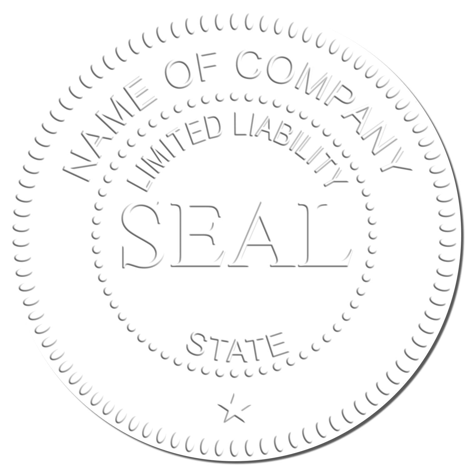 Desk Limited Liablity Seal with Star - Engineer Seal Stamps