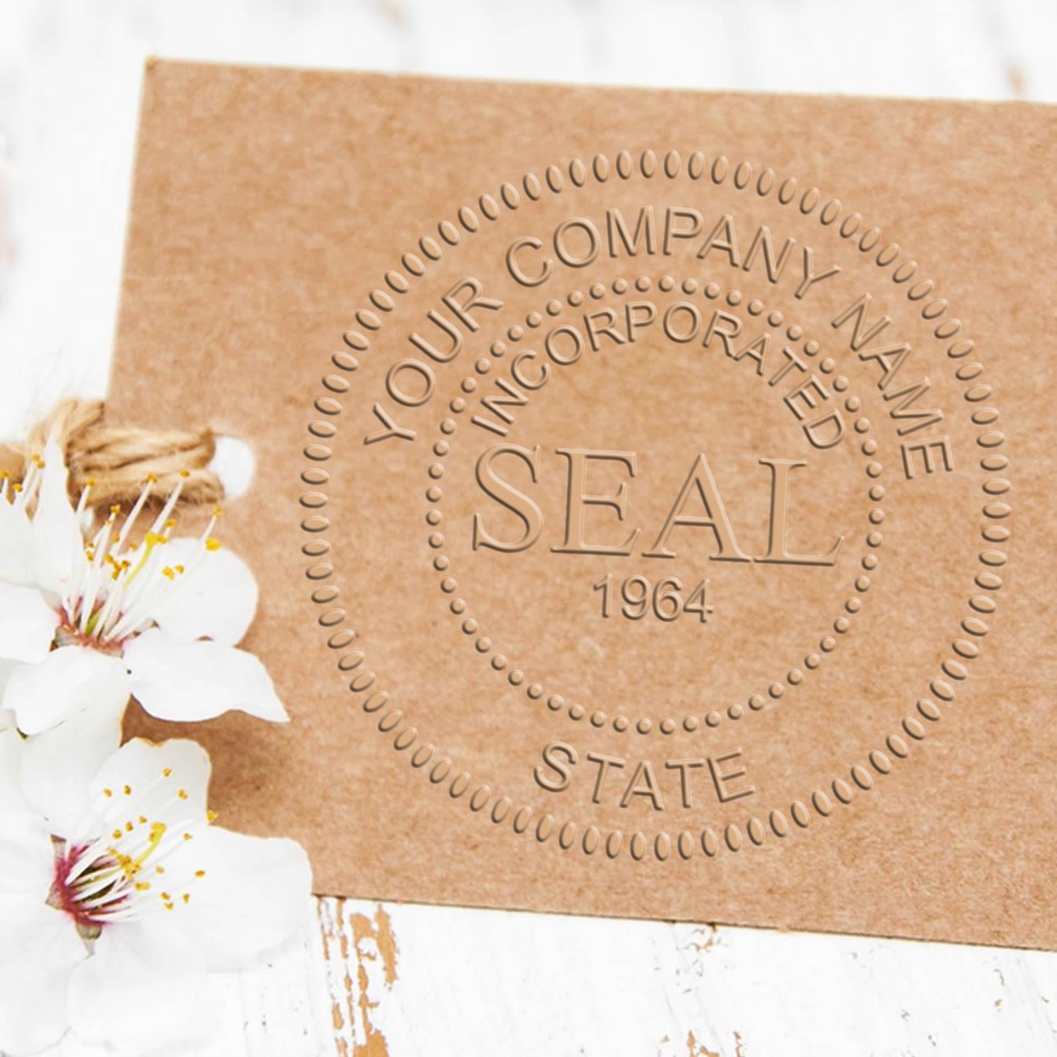Soft Seal Incorporation Seal with Date Combo with Wood Handle Stamp - Engineer Seal Stamps