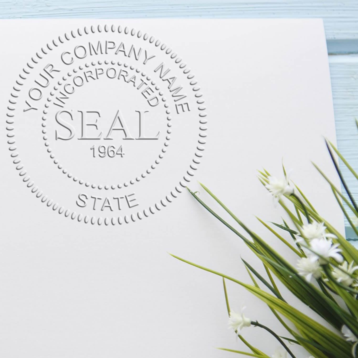 Soft Seal Incorporation Seal with Date Combo with Wood Handle Stamp - Engineer Seal Stamps