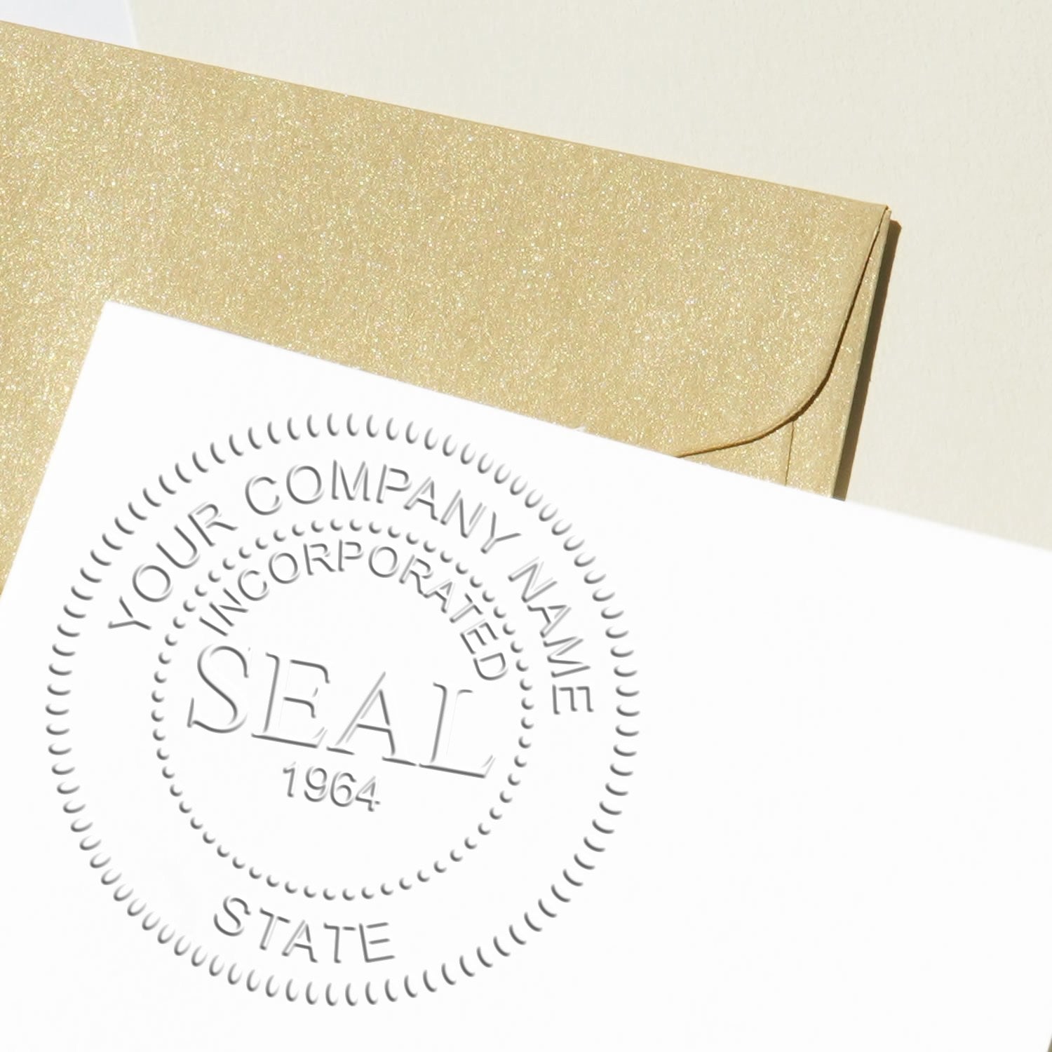 Long Reach Incorporation Seal with Date - Engineer Seal Stamps